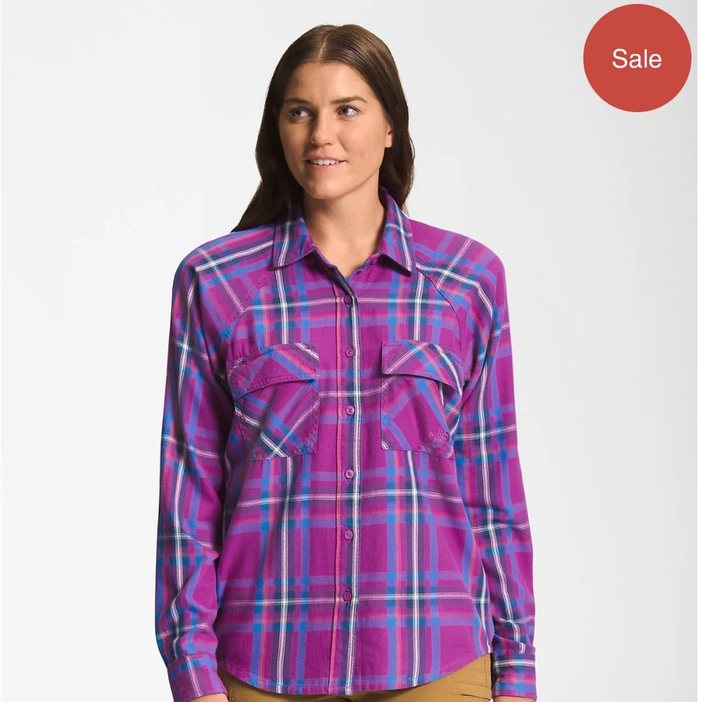 The North Face Women's Purple Plaid Button Down Shirt